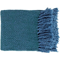 Bright Blue and Dark Green Throw Blanket