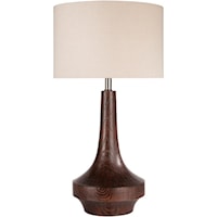 Brown Wood Tone Contemporary Table Lamp