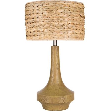 Antiqued Wood Tone Contemporary Table Lamp