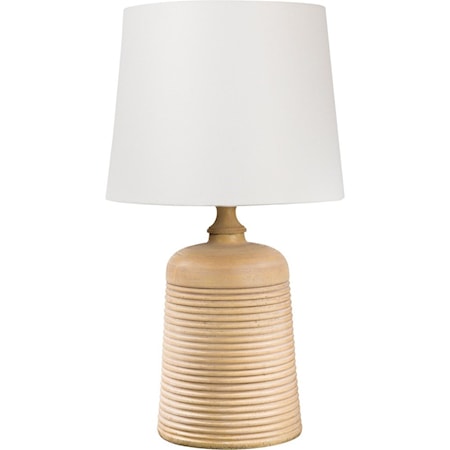 Light Wood Tone Contemporary Table Lamp