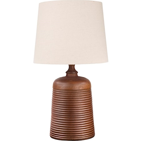 Brown Wood Tone Contemporary Table Lamp