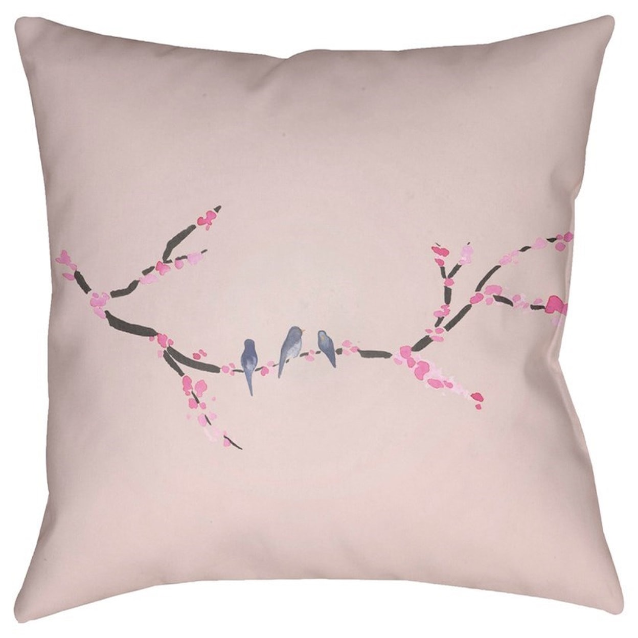 Surya Cherry Blossoms 18 x 18 x 4 Polyester Throw Pillow