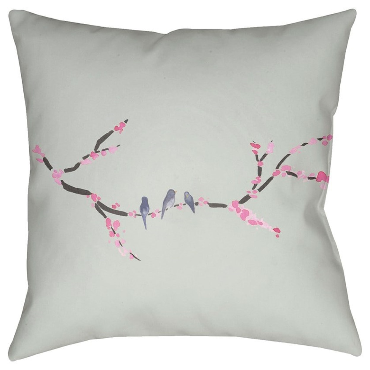 Surya Cherry Blossoms 20 x 20 x 4 Polyester Throw Pillow