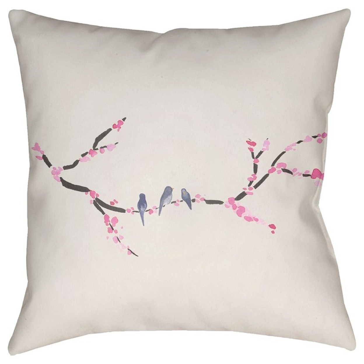 Surya Cherry Blossoms 18 x 18 x 4 Polyester Throw Pillow