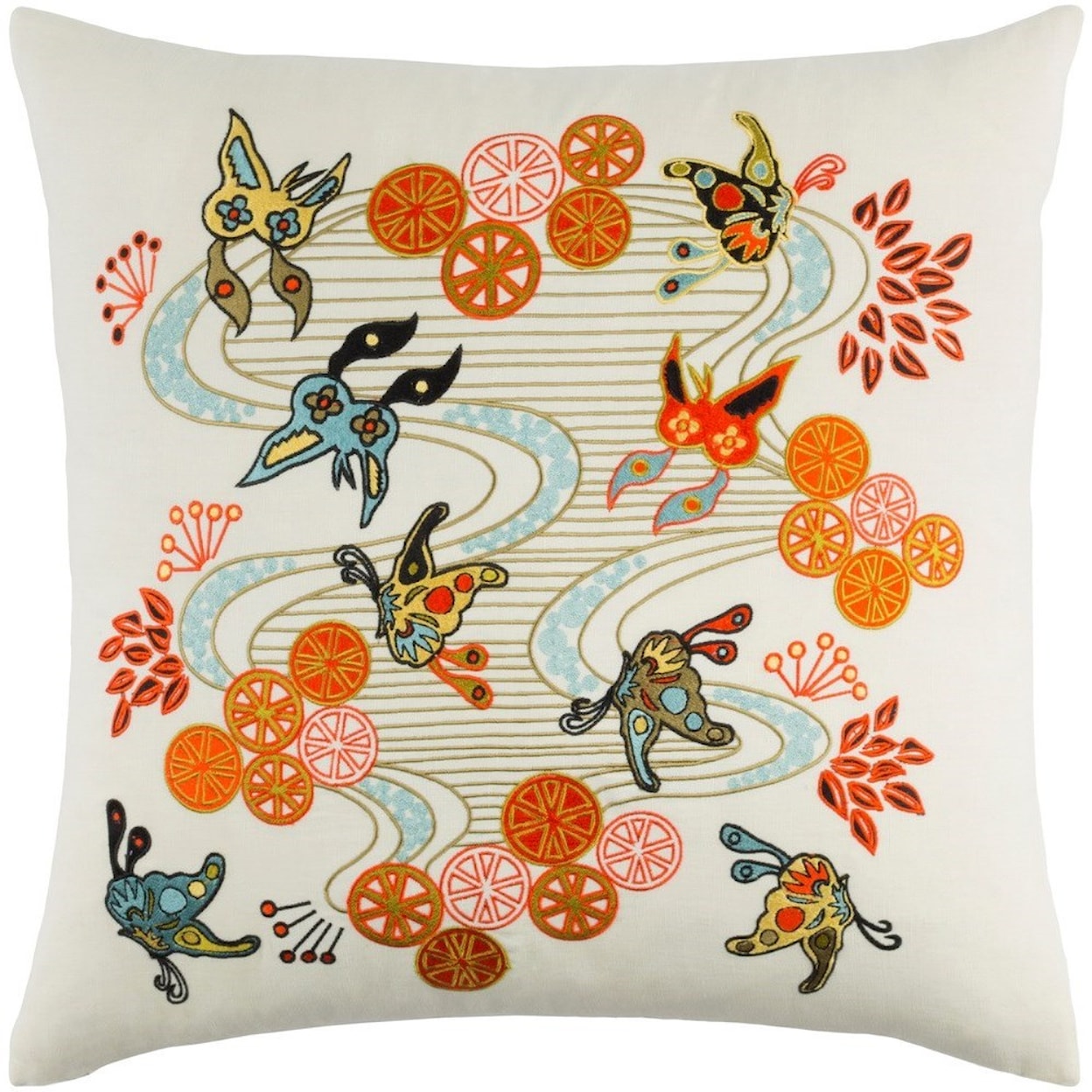 Surya Chinese River 20 x 20 x 4 Polyester Throw Pillow