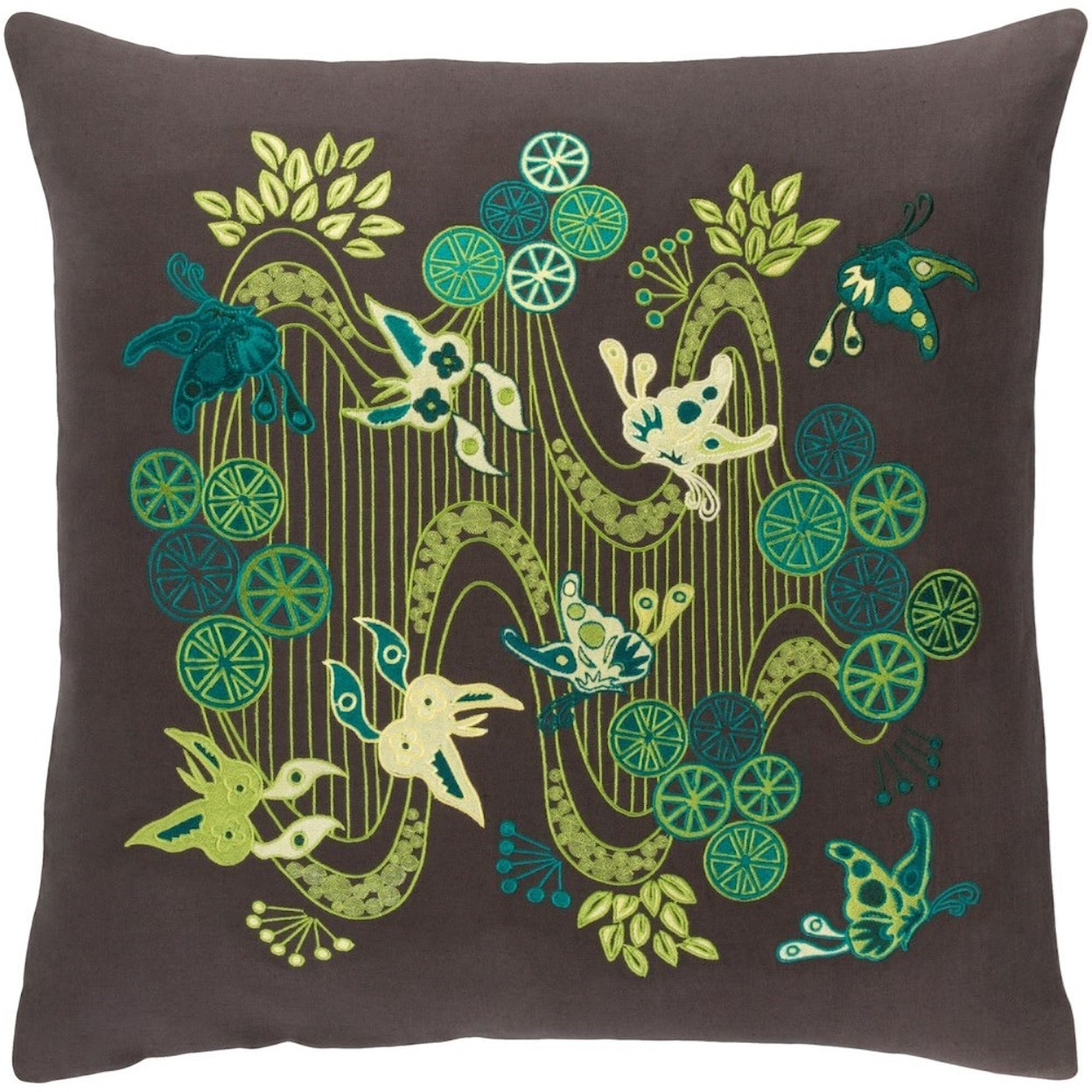 Surya Chinese River 18 x 18 x 4 Polyester Throw Pillow
