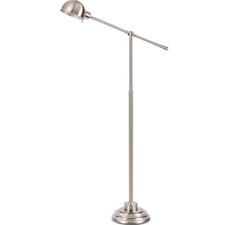 Brushed Steel Industrial Floor Lamp