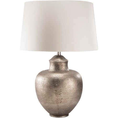 Antiqued Silvertone Global Table Lamp