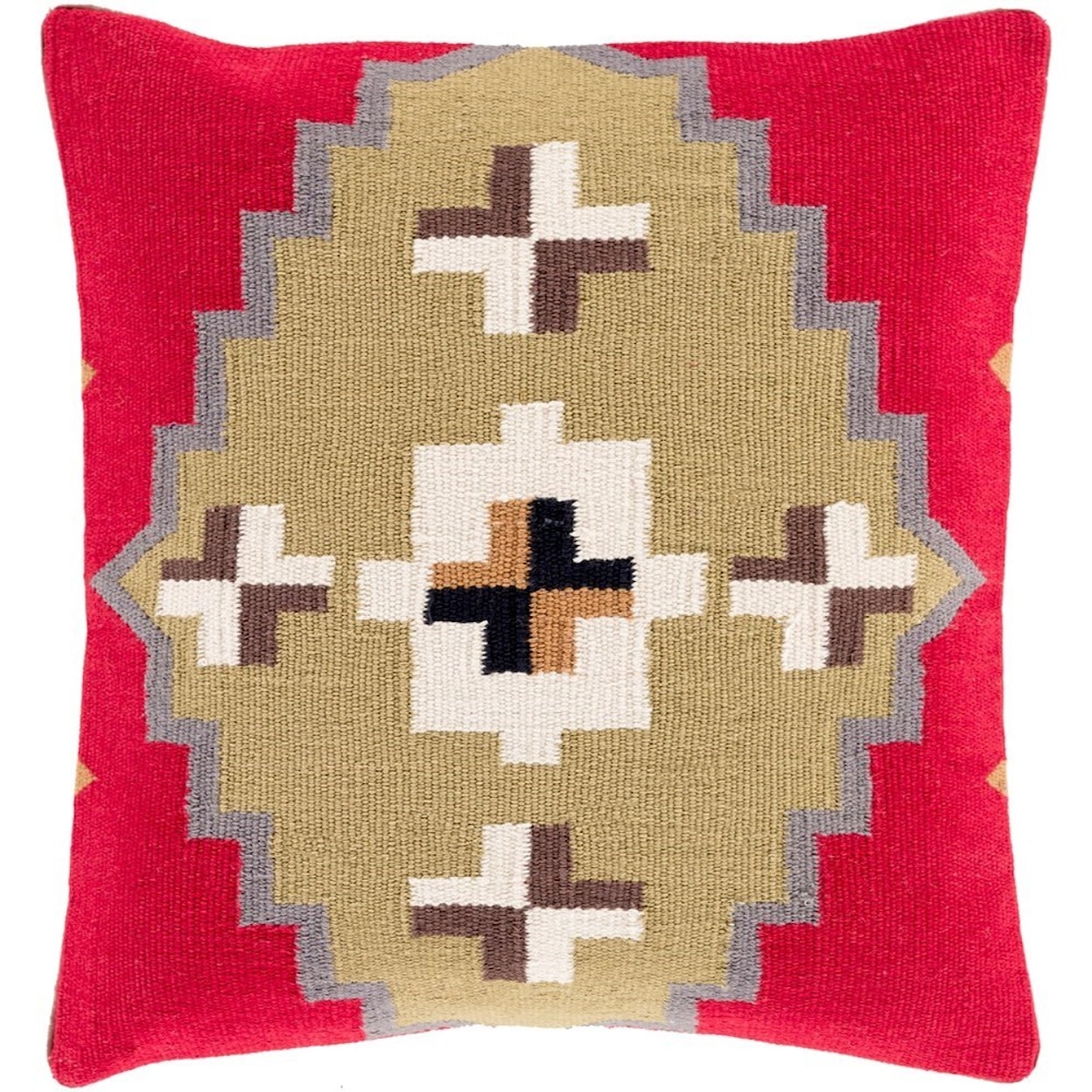 Surya Cotton Kilim 20 x 20 x 4 Down Throw Pillow