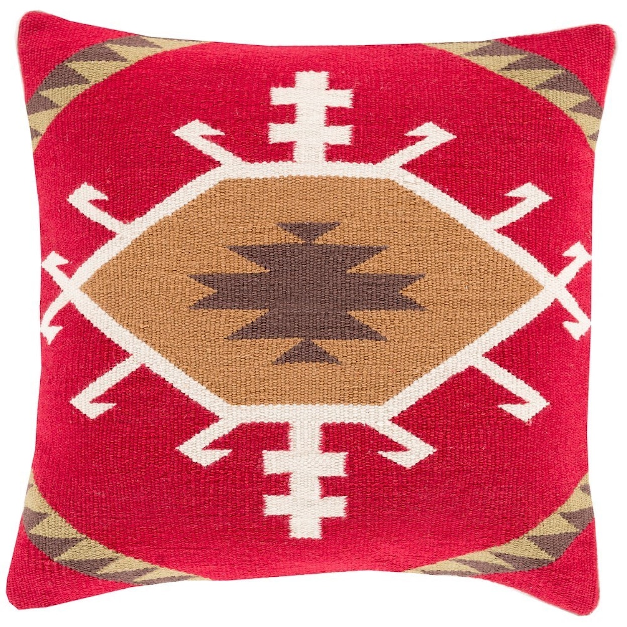 Surya Cotton Kilim 18 x 18 x 4 Down Throw Pillow