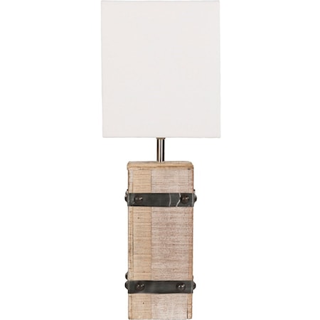 White Washed Rustic Table Lamp