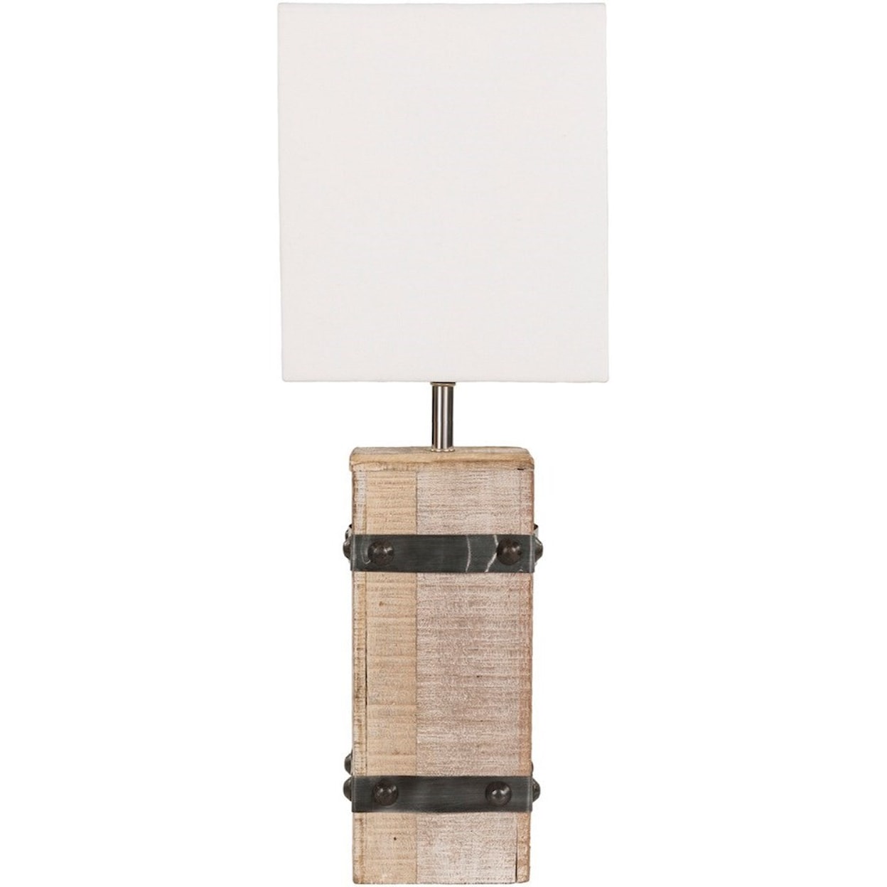 Surya Duluth White Washed Rustic Table Lamp