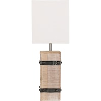 White Washed Rustic Table Lamp