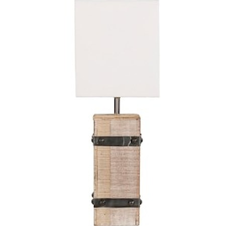 White Washed Rustic Table Lamp