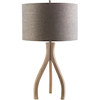 Natural Wood Contemporary Floor Lamp