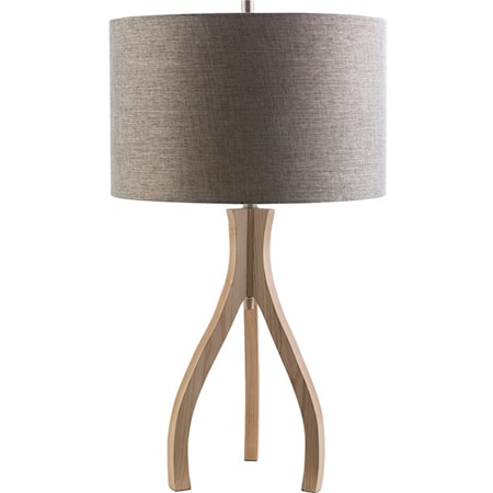 Natural Wood Contemporary Table Lamp