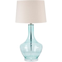 Transparent Blue Coastal Table Lamp
