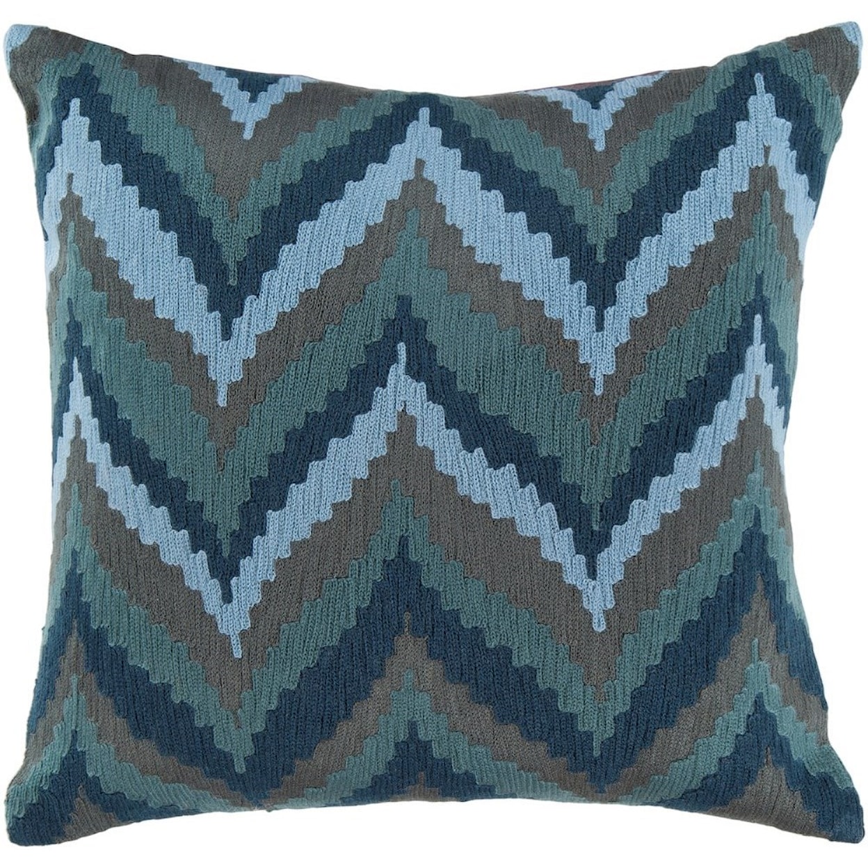 Surya Ikat Chevron 18 x 18 x 4 Down Throw Pillow