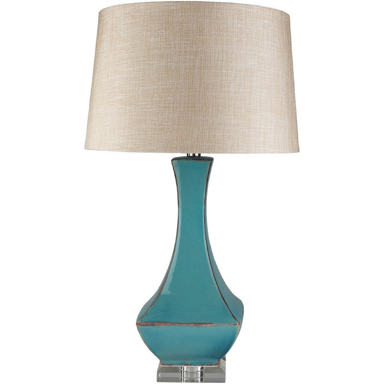 Surya Lamps Turquoise Reactive Glaze Modern Table Lamp