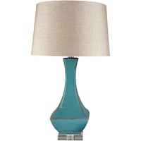 Turquoise Reactive Glaze Modern Table Lamp