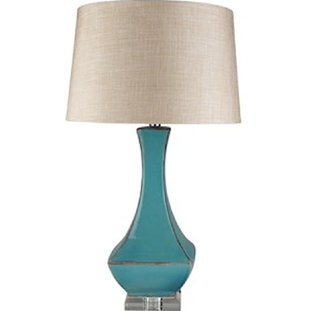 Turquoise Reactive Glaze Modern Table Lamp
