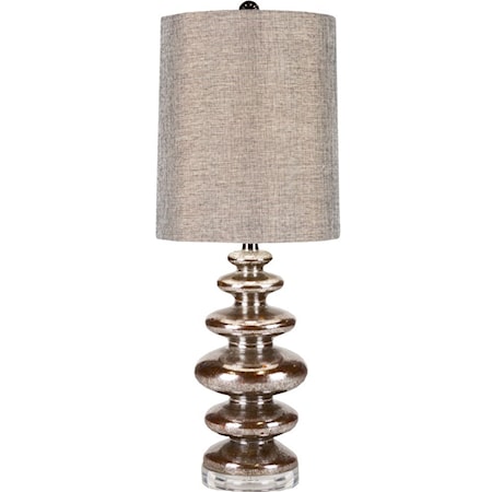 Aged Mercury Glass Glam Table Lamp