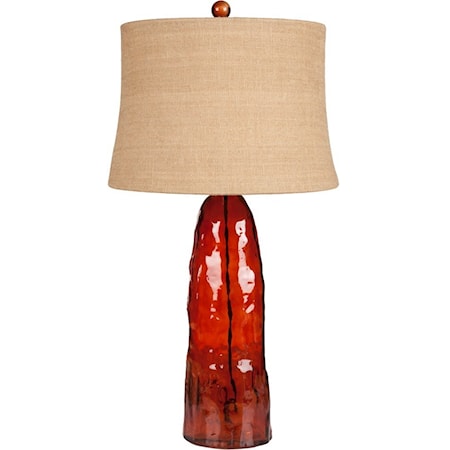 Clear Amber Glass Coastal Table Lamp