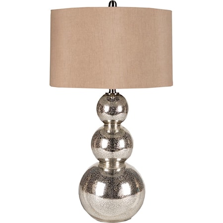 Silvertone Mercury Glass Modern Table Lamp