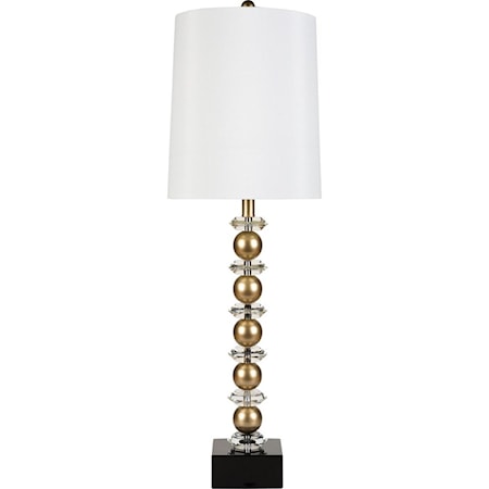 Goldtone And Crystal Glam Table Lamp