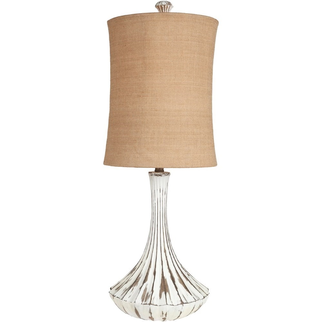 Surya Lamps Distressed White Rustic Table Lamp