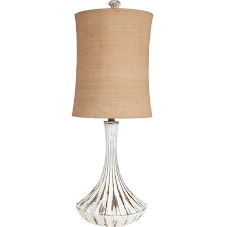 Distressed White Rustic Table Lamp