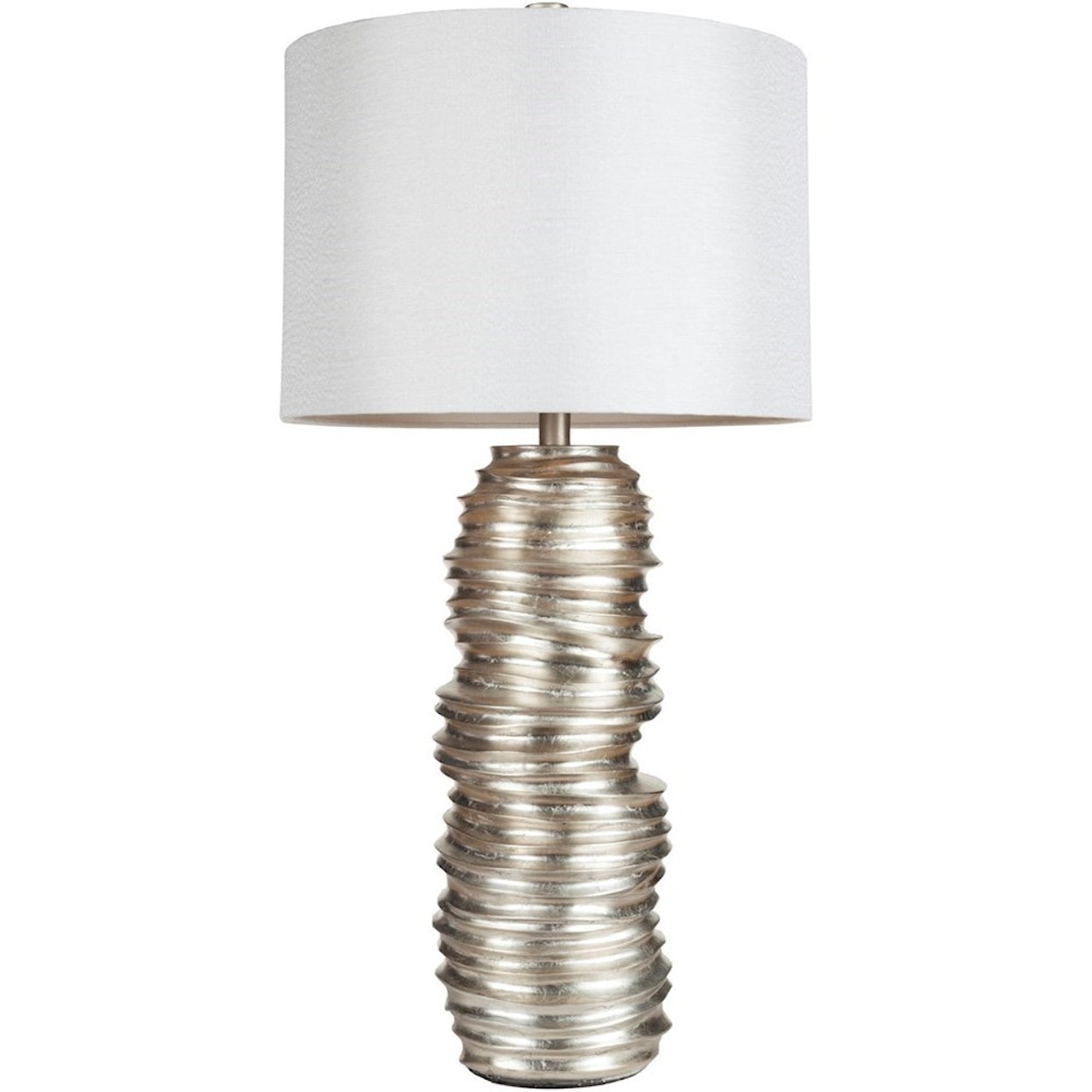 Surya Lamps Aged Silvertone Leaf Contemporary Table Lamp