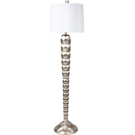 Silvertone Leaf Glam Floor Lamp