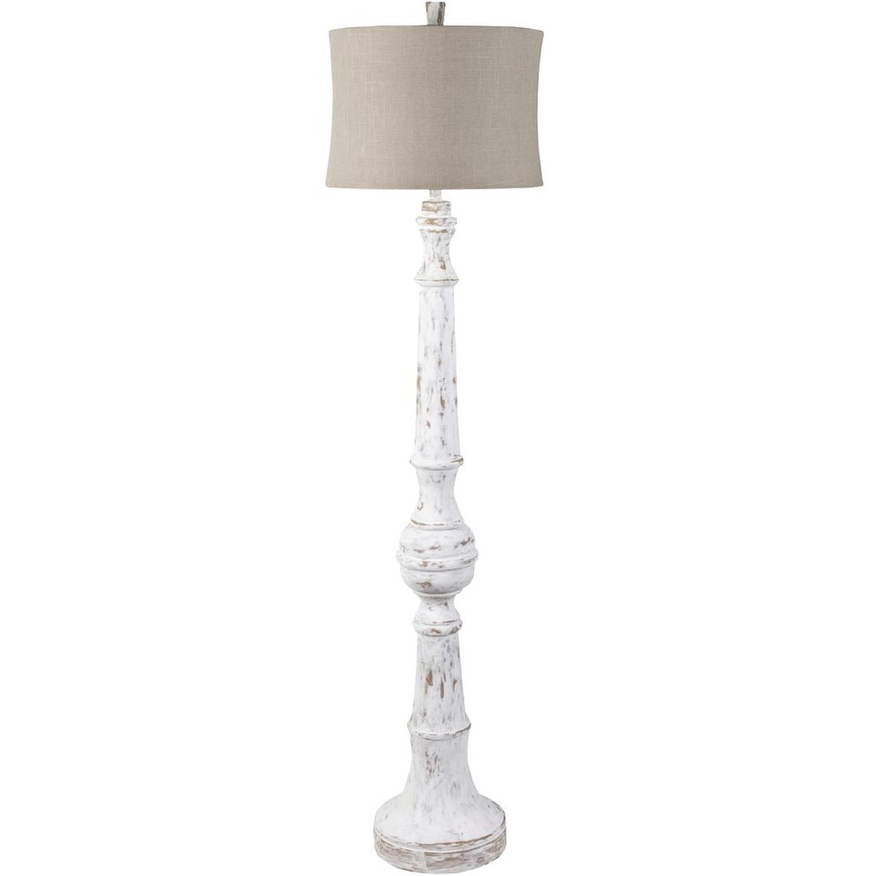 Surya Lamps Weathered White Rustic Floor Lamp