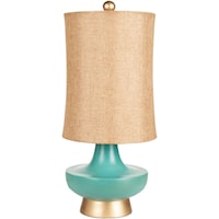Aged Turquoise Global Table Lamp