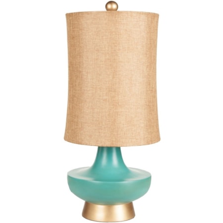 Aged Turquoise Global Table Lamp