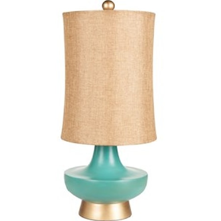 Aged Turquoise Global Table Lamp