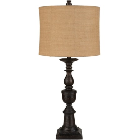 Textural Bronze Traditional Table Lamp
