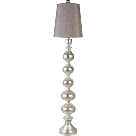 Silvertone Leaf Glam Floor Lamp