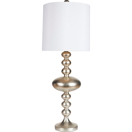 Silvertone Leaf Glam Table Lamp