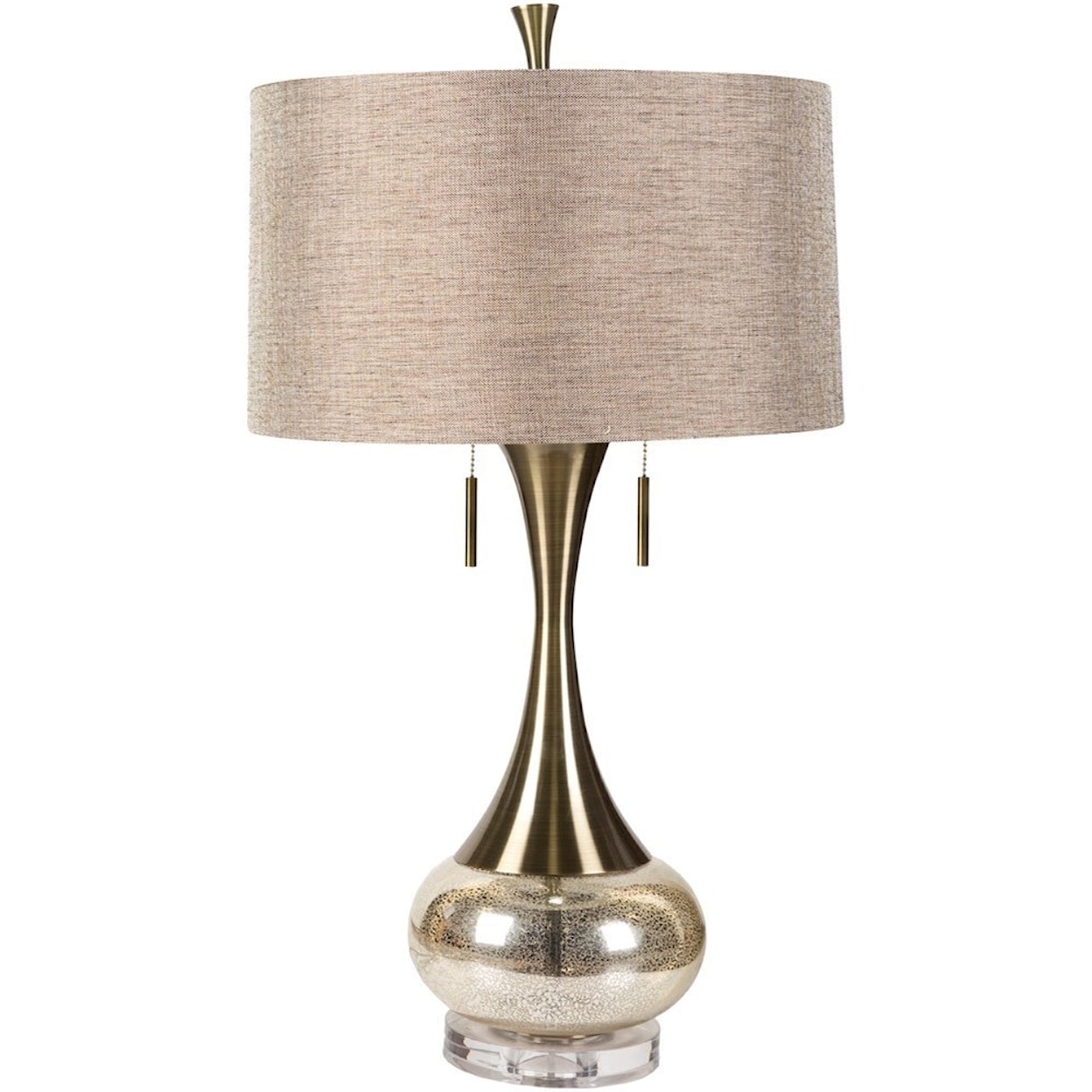 Surya Lamps Aged Brass/Mercury Glass Glam Table Lamp