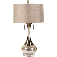 Aged Brass/Mercury Glass Glam Table Lamp