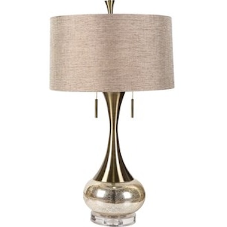 Aged Brass/Mercury Glass Glam Table Lamp