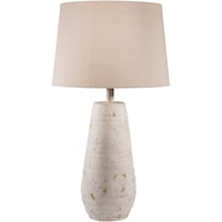 Antiqued White Rustic Table Lamp