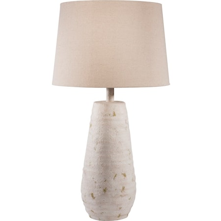 Antiqued White Rustic Table Lamp