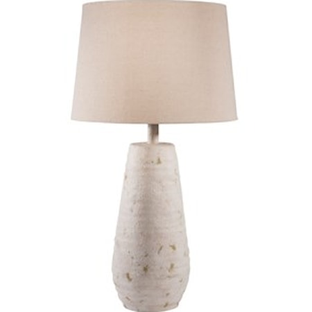Antiqued White Rustic Table Lamp