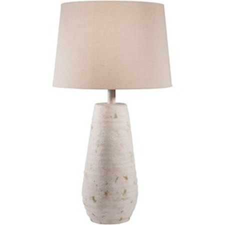 Antiqued White Rustic Table Lamp