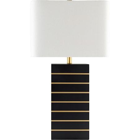 Black with Gold line Contemporary Table Lamp