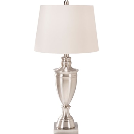 Brushed Steel Traditional Table Lamp