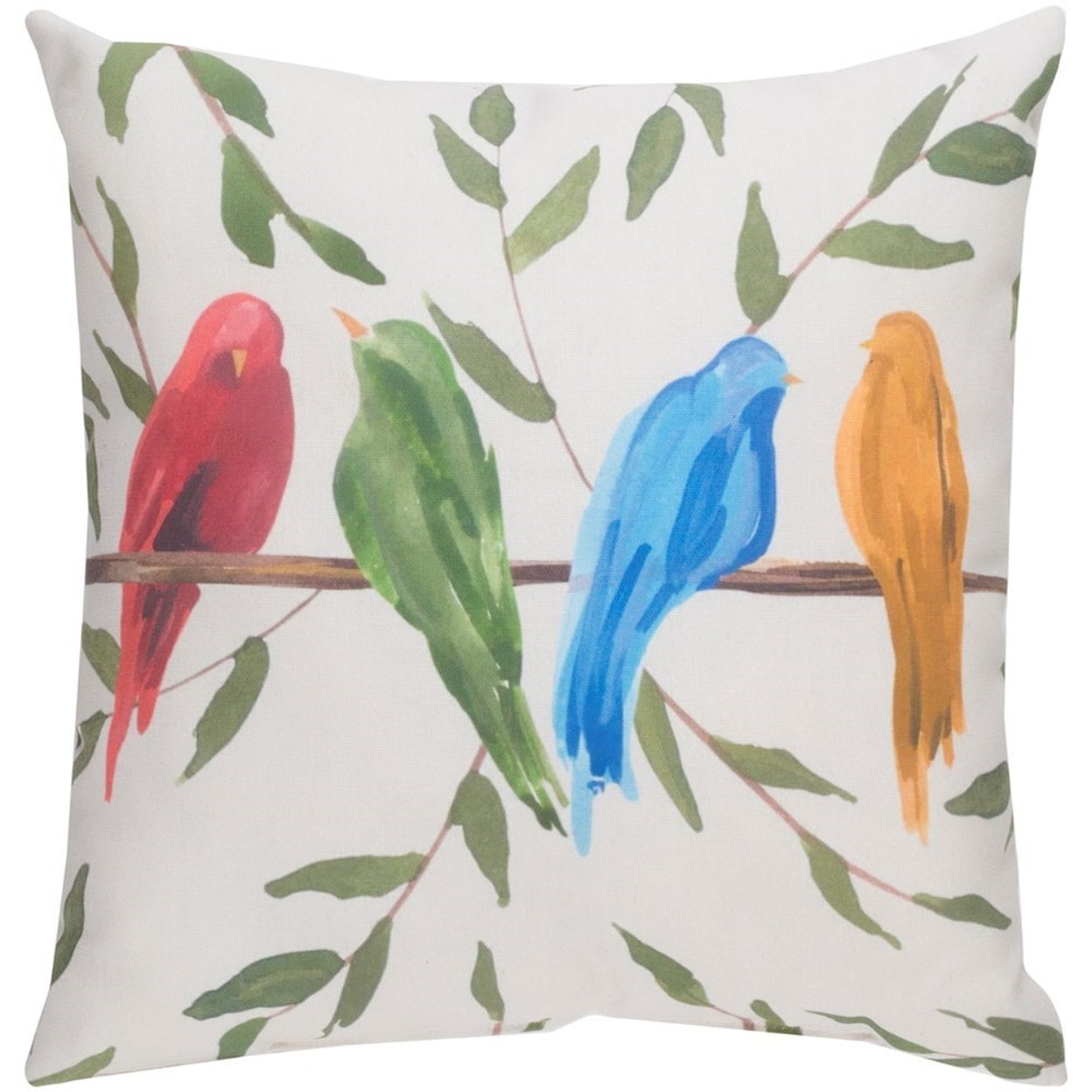 Surya Paradise Birds 18 x 18 x 4 Polyester Throw Pillow
